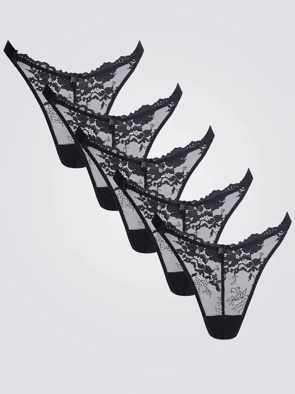 Boux Avenue Fran High Leg Lace 5 Pack Brazilian Knickers