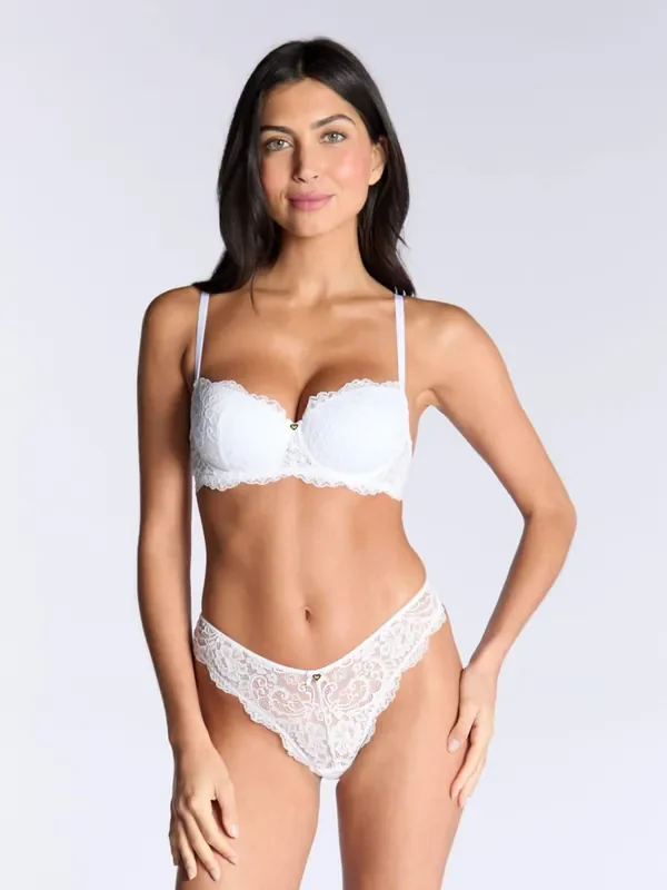 Boux Avenue White Emma Lace Thongs