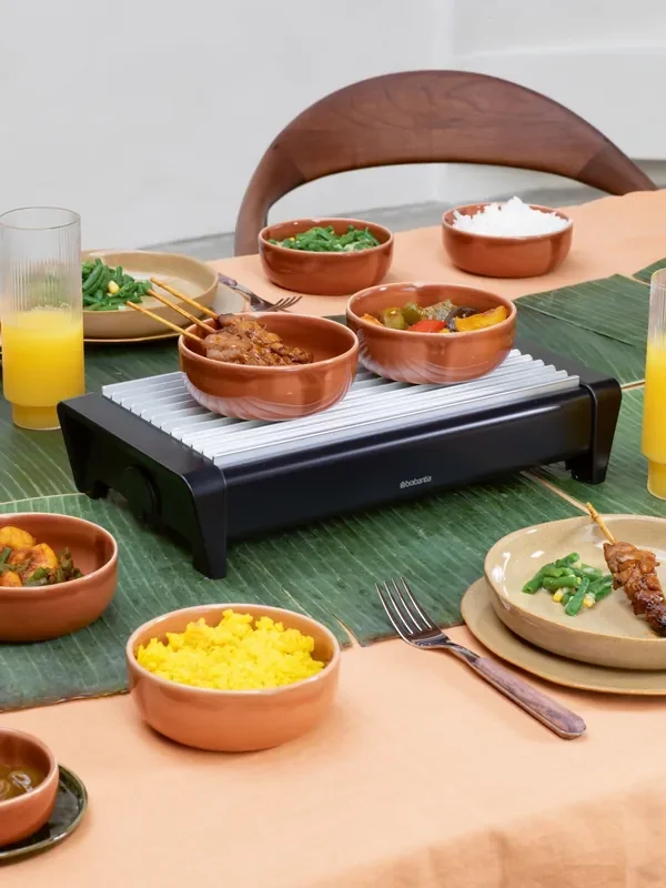 Brabantia Black Food Warmer with 2 Burners
