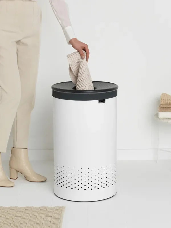 Brabantia White Laundry Bin 60L