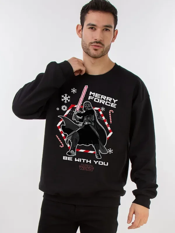 Brands In Black Star Wars Darth Vader Merry Force Christmas Sweatshirt
