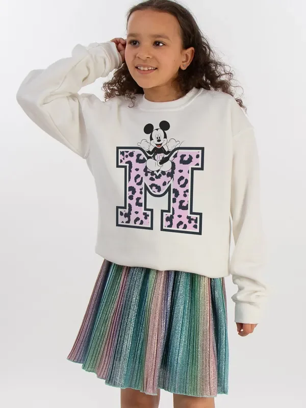 Brands In White Disney Mickey Mouse Pink Leopard Print Sweatshirt