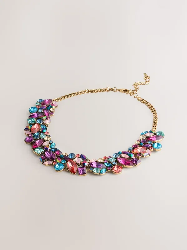 Bright Multicoloured Statement Collar Necklace