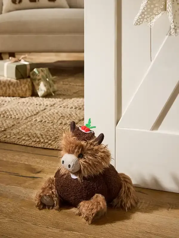 Brown Christmas Pudding Hamish The Highland Cow Doorstop