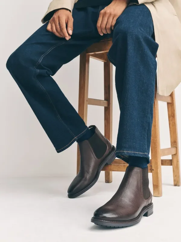 Brown Leather Chelsea Boots