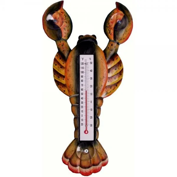 Brown Lobster Small Window Thermometer