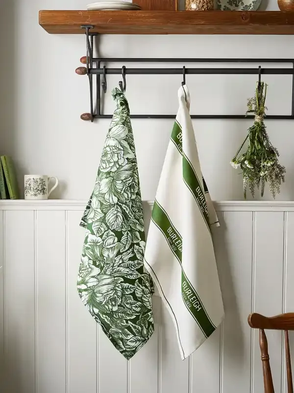 Burleigh X Bedeck Of Belfast 2 Pack Green Hibiscus Tea Towels