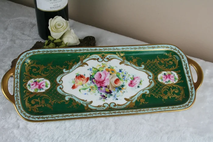 Camille Le tallec signed French porcelain hand paint floral plate 60’s