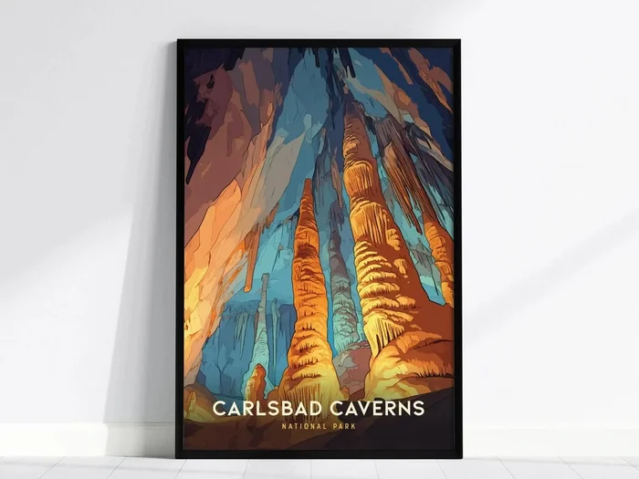 Carlsbad Caverns National Park Poster | New Mexico Nature Wall Art | Framed or Unframed