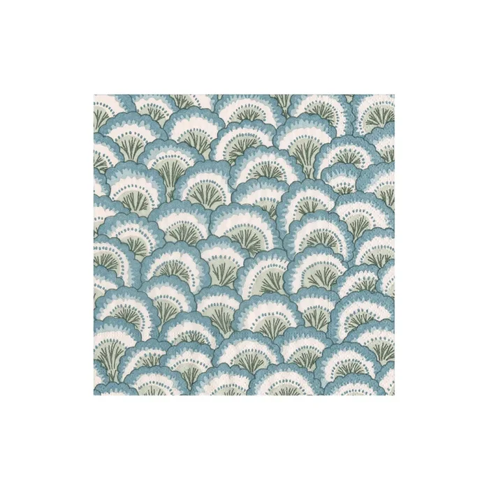 Caspari Pontchartrain Scallop Blue Cocktail Napkins