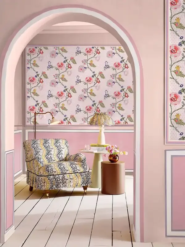 Cath Kidston Pink Catnip 10M Wallpaper