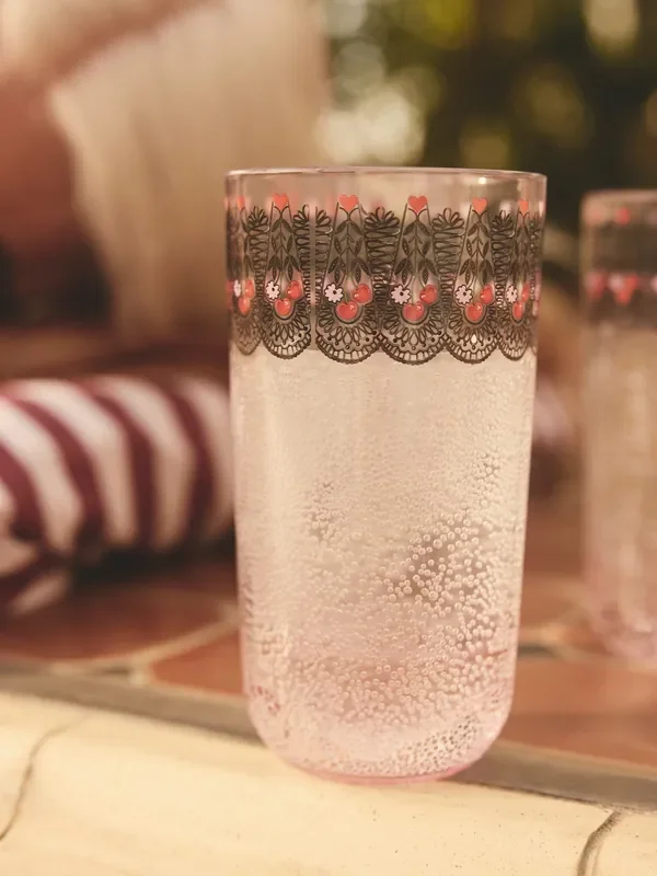 Cath Kidston Pink Cherry Picnic Hiball Glass