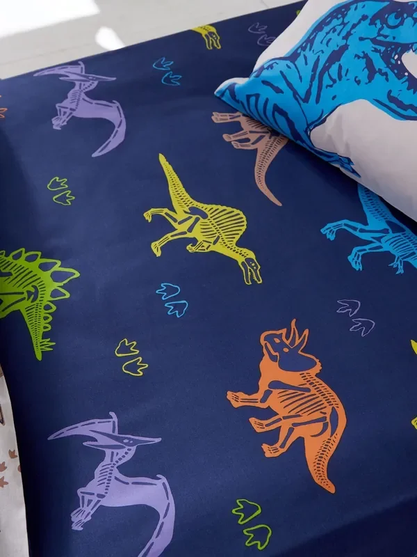 Catherine Lansfield Blue Prehistoric Dinosaurs Fitted Sheet