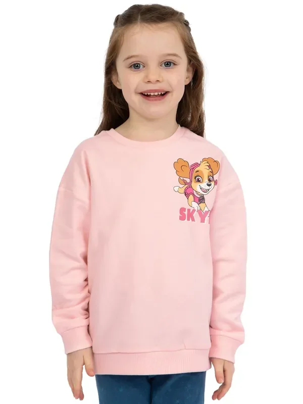 Character Pink PAW Patrol Skye Glitter 100% Cotton Sweatshirt