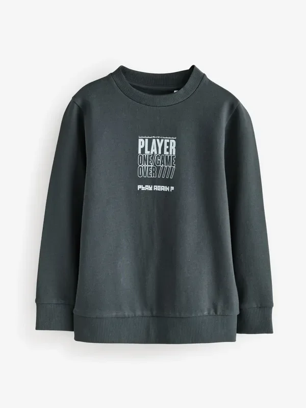 Charcoal Grey Graphic Headphone Sweat Top
