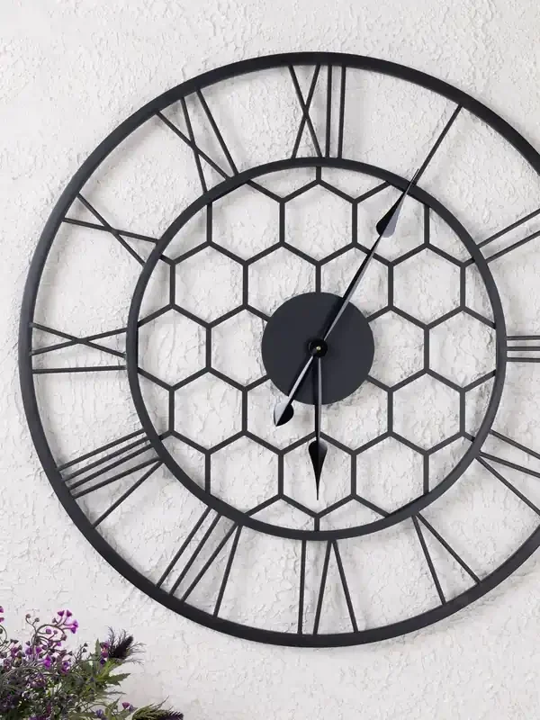 Charles Bentley Black Stanwick Skeleton Design Outdoor Wall Clock