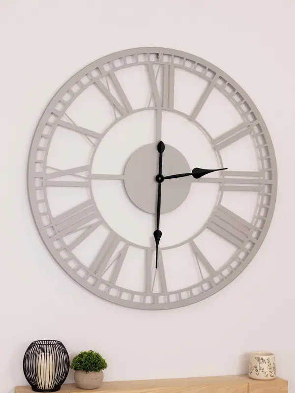Charles Bentley Grey Malham Skeleton Design Outdoor Wall Clock