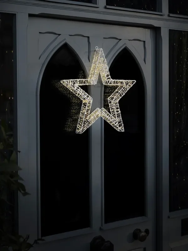 Charles Bentley White 50cm Light Up Christmas Star