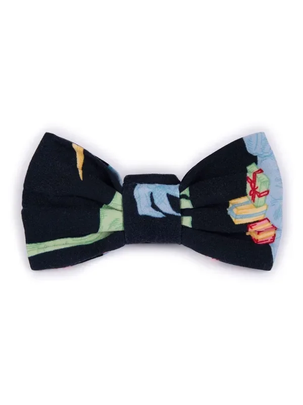Chelsea Peers Blue Pets Christmas Dinosaur Print Bow Tie