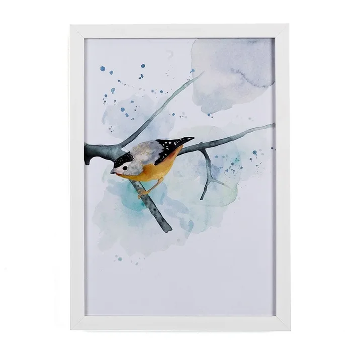 Cherry Blossom Artwork Bird on Twig