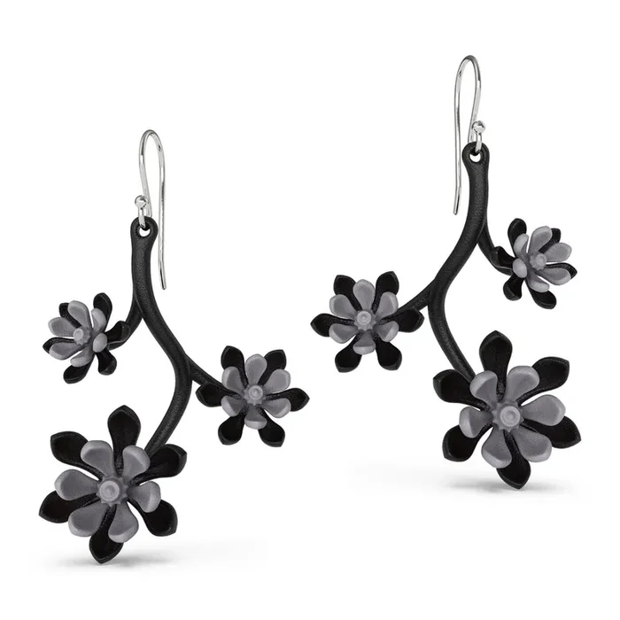 Cherry Blossom Earrings – Gray