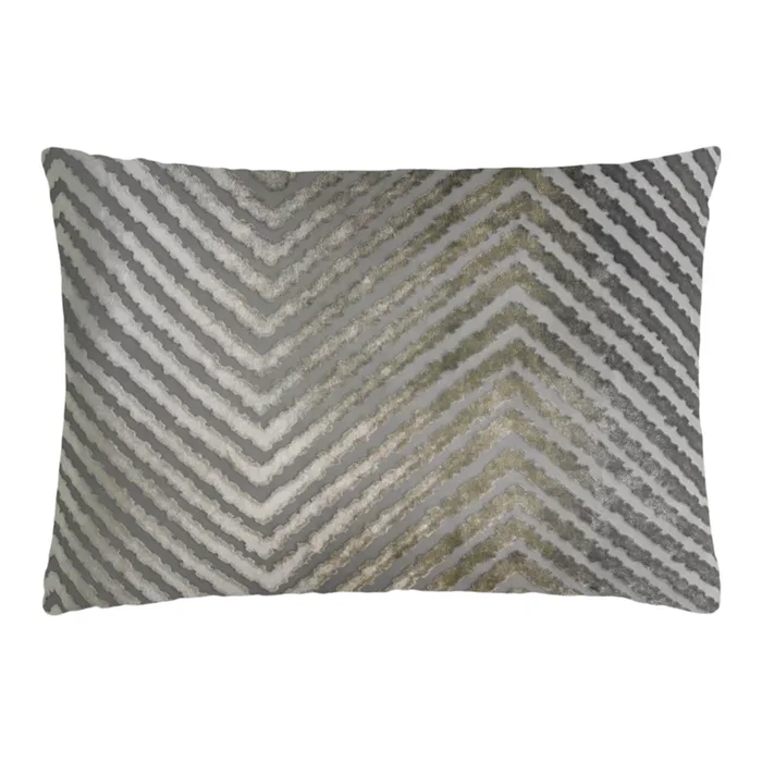 Chevron Velvet Pillow – Nickel