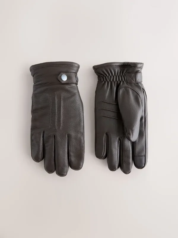 Chocolate Brown Leather Gloves