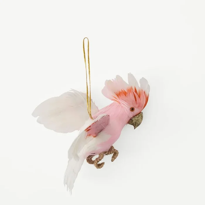 Christmas Flock Pink Major Mitchell Fly Decoration