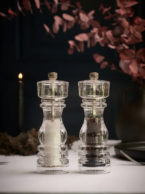 Cole & Mason Clear London Acrylic Salt and Pepper Mills