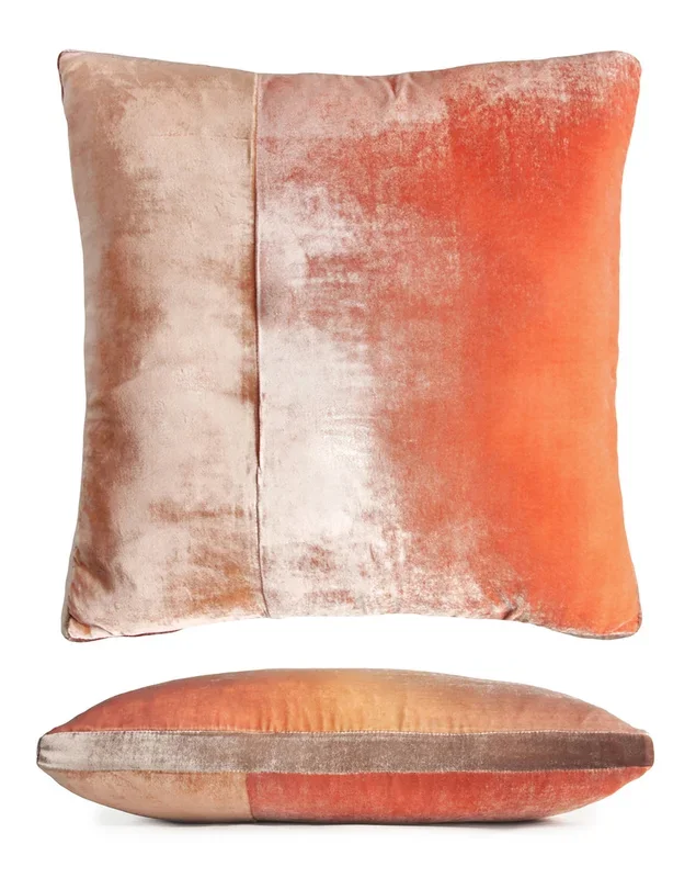 Colorblock Velvet Pillow – Sunstone