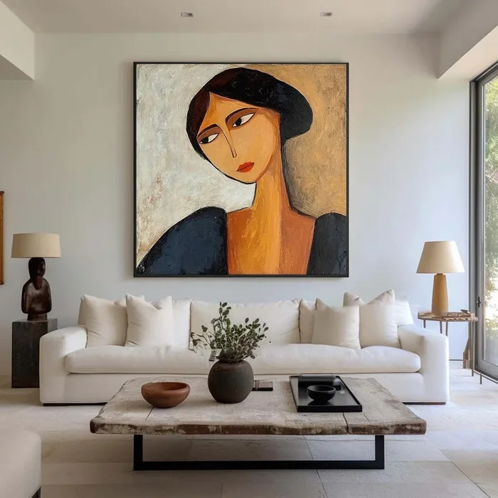 Contemporary Woman Portrait Original Oil Painting on Canvas #WG 087