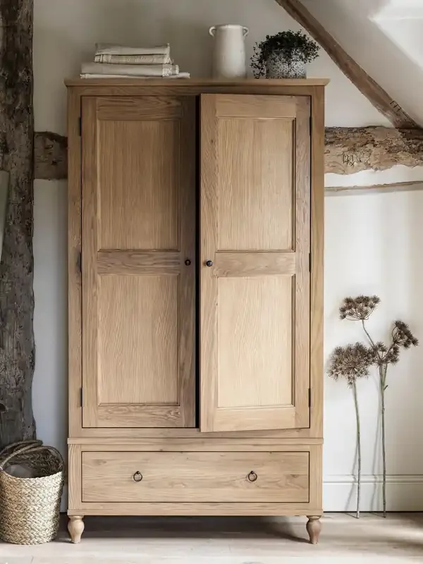 Cotswold Company Rustic Elkstone Mellow Oak Double Wardrobe
