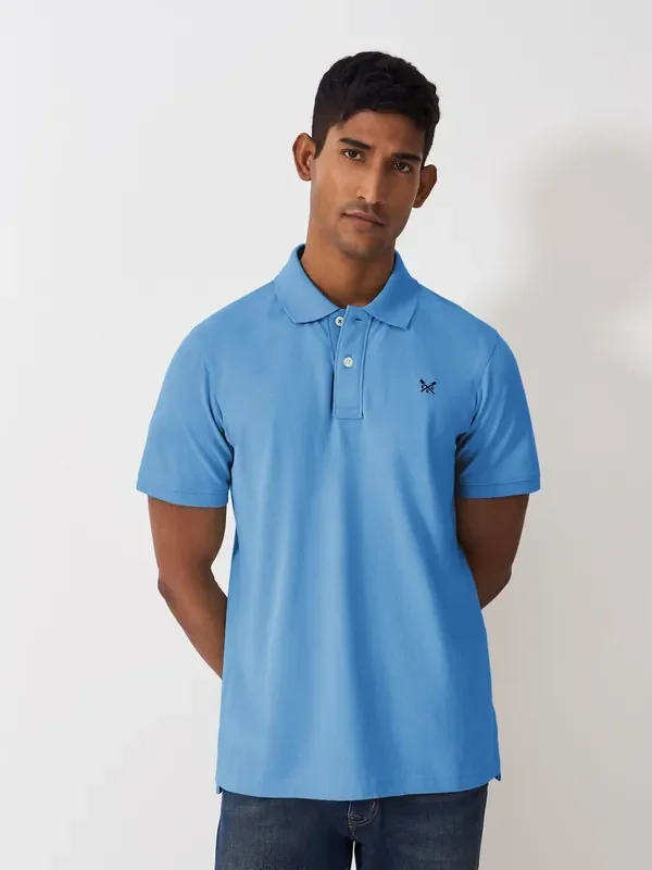 Crew Clothing Blue Classic Pique Polo Shirt