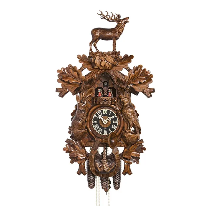 Cuckoo Clock – 8-Day Hunter with Stag, Pheasant and Rabbit – HÖNES