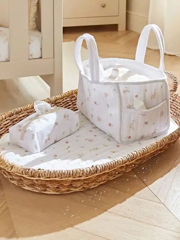 Cuddleco Cashmere Meadow Nappy Caddy Set