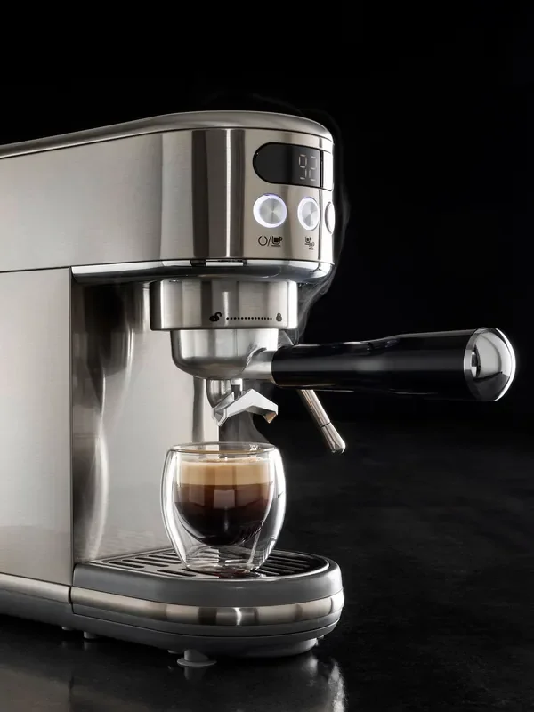 Daewoo Silver 20Bar Digital Compact Espresso Coffee Maker