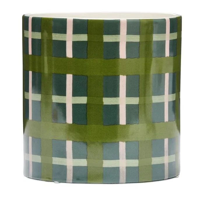 Dark Green Check Porto Check Pot
