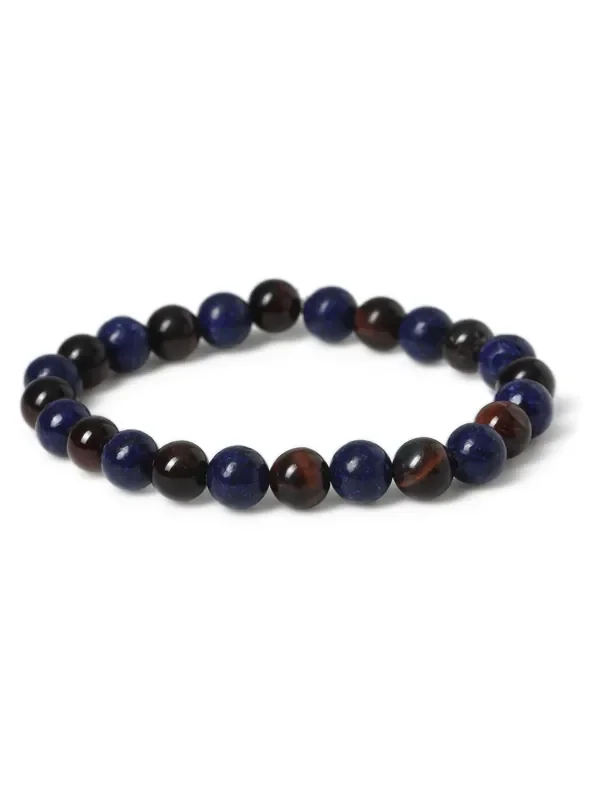 DCK Mens Semi Precious Stone Black Bracelet