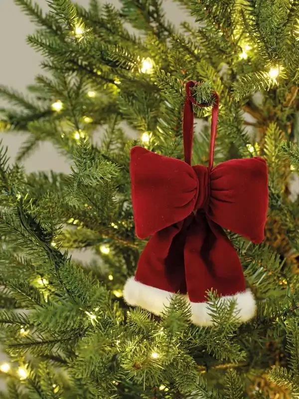 Decoris Set of 4 Santa Bow Christmas Tree Decorations