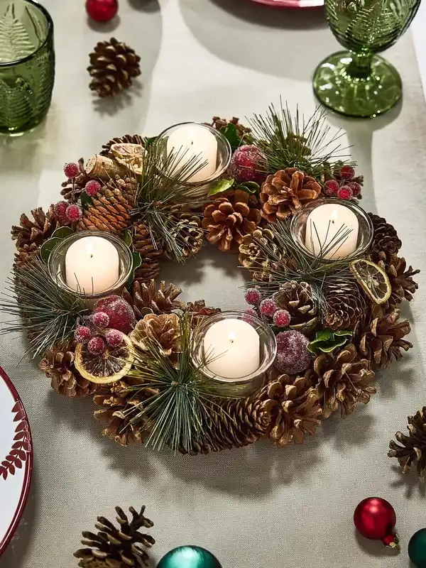 Dibor Citrus Spice Round Tealight 30cm Centrepiece