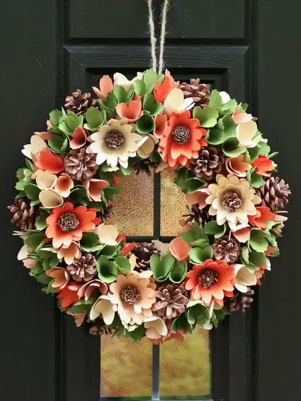 Dibor Orange Bloom Wreath 32cm