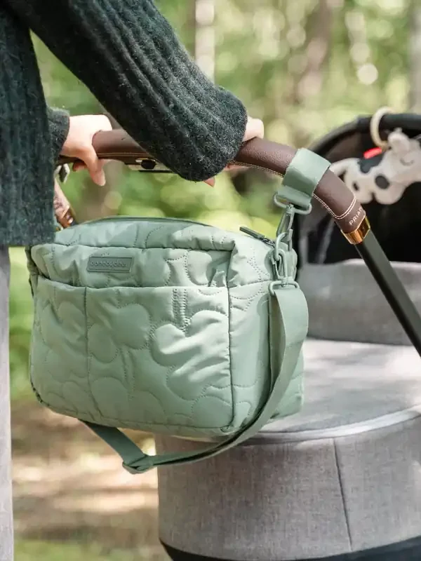 Done by Deer Green Quilted Stroller Bag