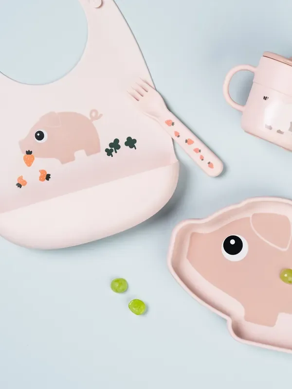Done by Deer Pink Silicone Bib Pigee