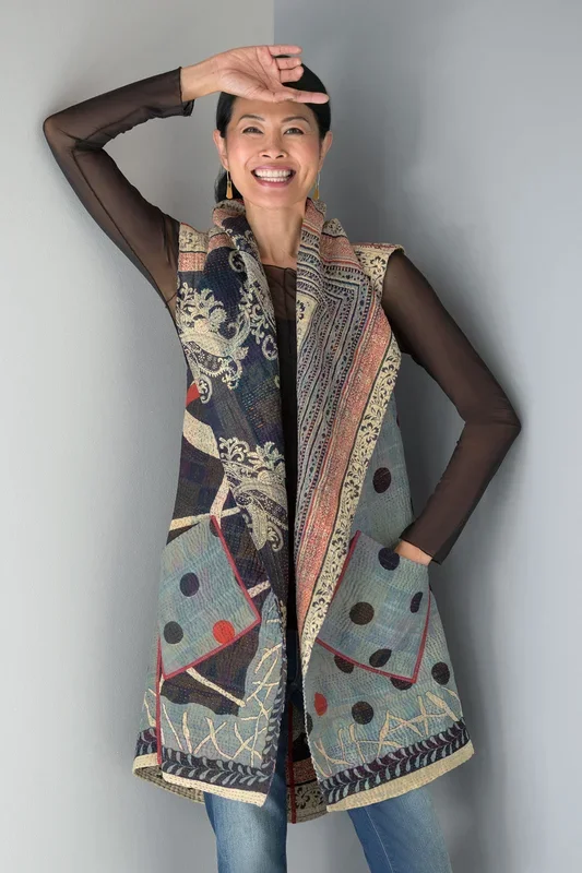 Dot & Paisley Circular Vest