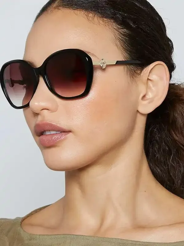 Dune London Black Oversized Georgia Glam Sunglasses