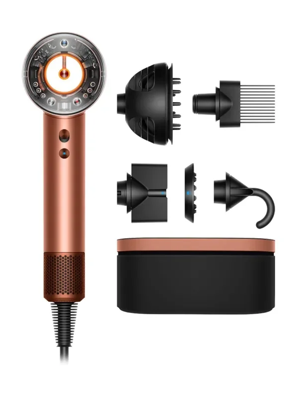 Dyson Curly + Coily Amber Silk Supersonic Nural Hair Dryer With Presenatation Case