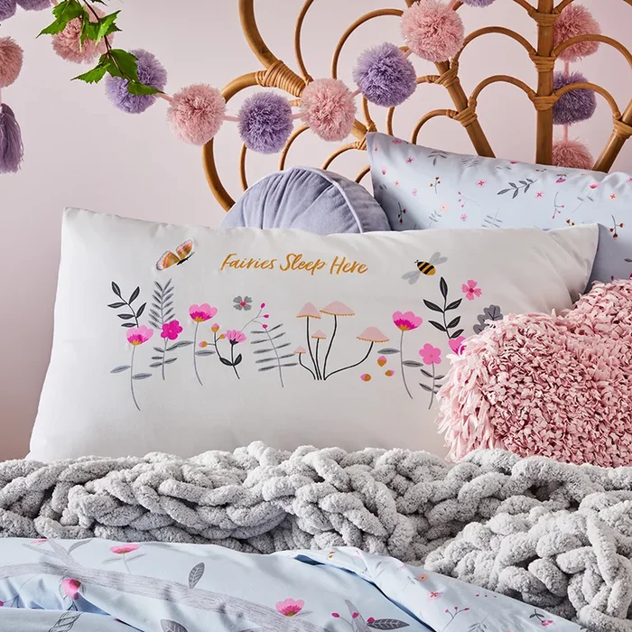 Emelia’s Garden Text Pillowcase