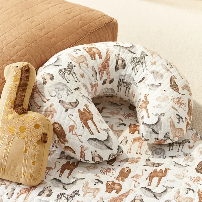 Encyclopedia Animals Neutrals Nursing Pillow