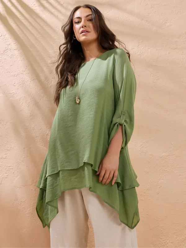 Evans Green Double Layer Tunic