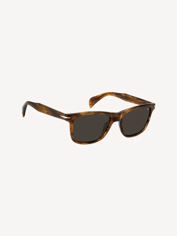 Eyewear by David Beckham Rectangular Brown Sunglasses in Horn Seasons
